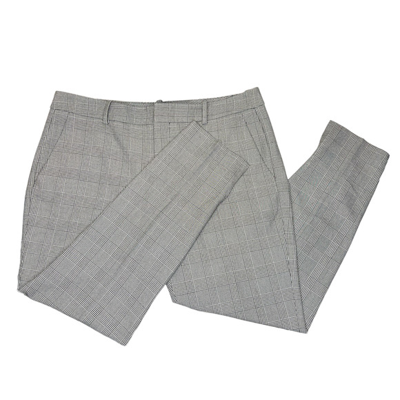 Zara Asymmetric Hem Houndstooth Plaid Academia Pant Straight Leg Trouser 12 - Picture 5 of 11